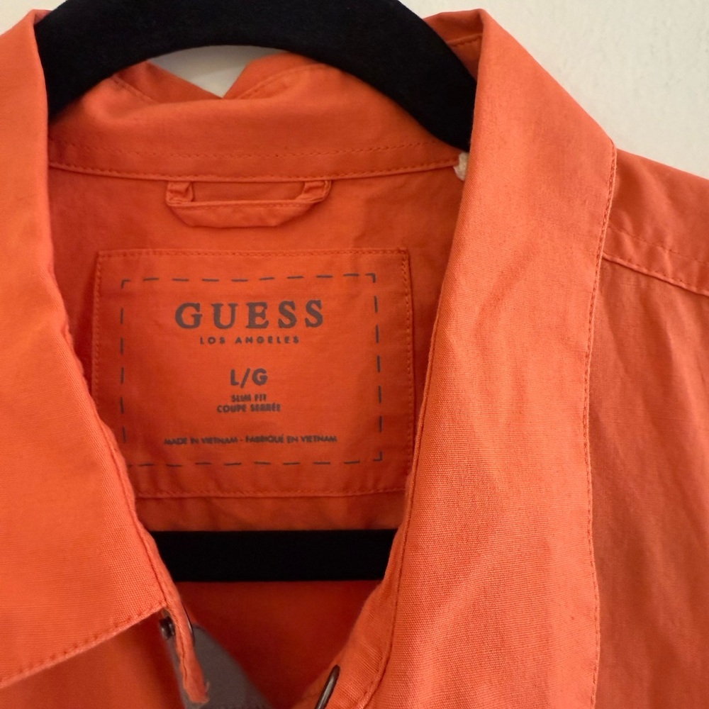 Guess Men's Vibrant Orange Casual Shirt - Picture 4 of 6